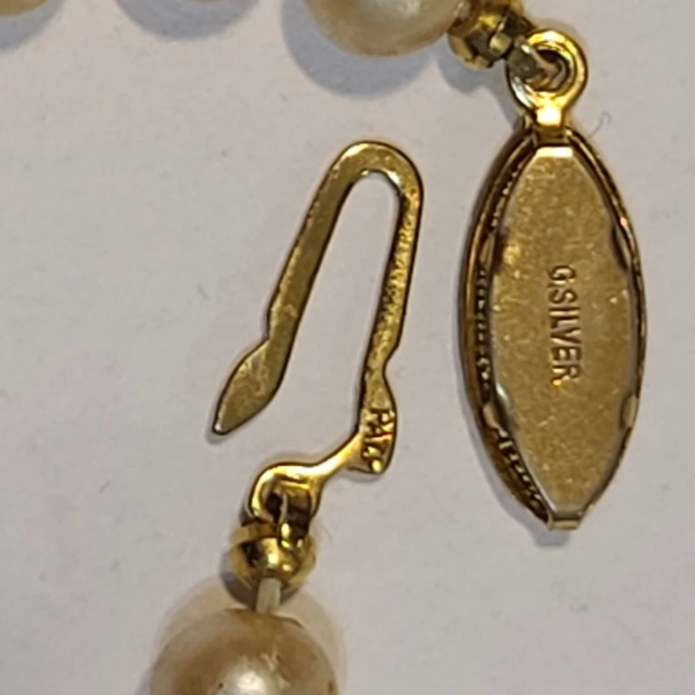 Strand of Pearls 30" marked GSilver - Picture 4 of 7